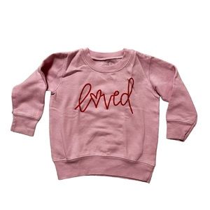 EUC Sweet Wink “loved” pink crew neck sweatshirt. Size 2T.